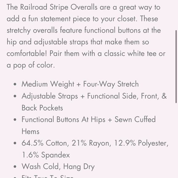 Judy Blue Railroad Stripe Overalls NWOT PLUS 1x - Picture 2 of 13